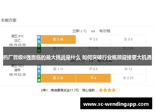 药厂晋级8强面临的最大挑战是什么 如何突破行业瓶颈迎接更大机遇